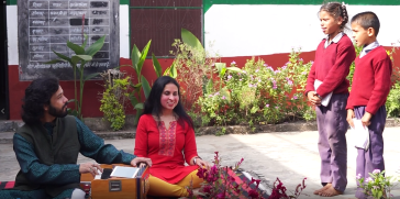 Conducting Workshop with Guruji Ustaad Amjad Ali Khan in remote village Sirasu_Primary School (1)
